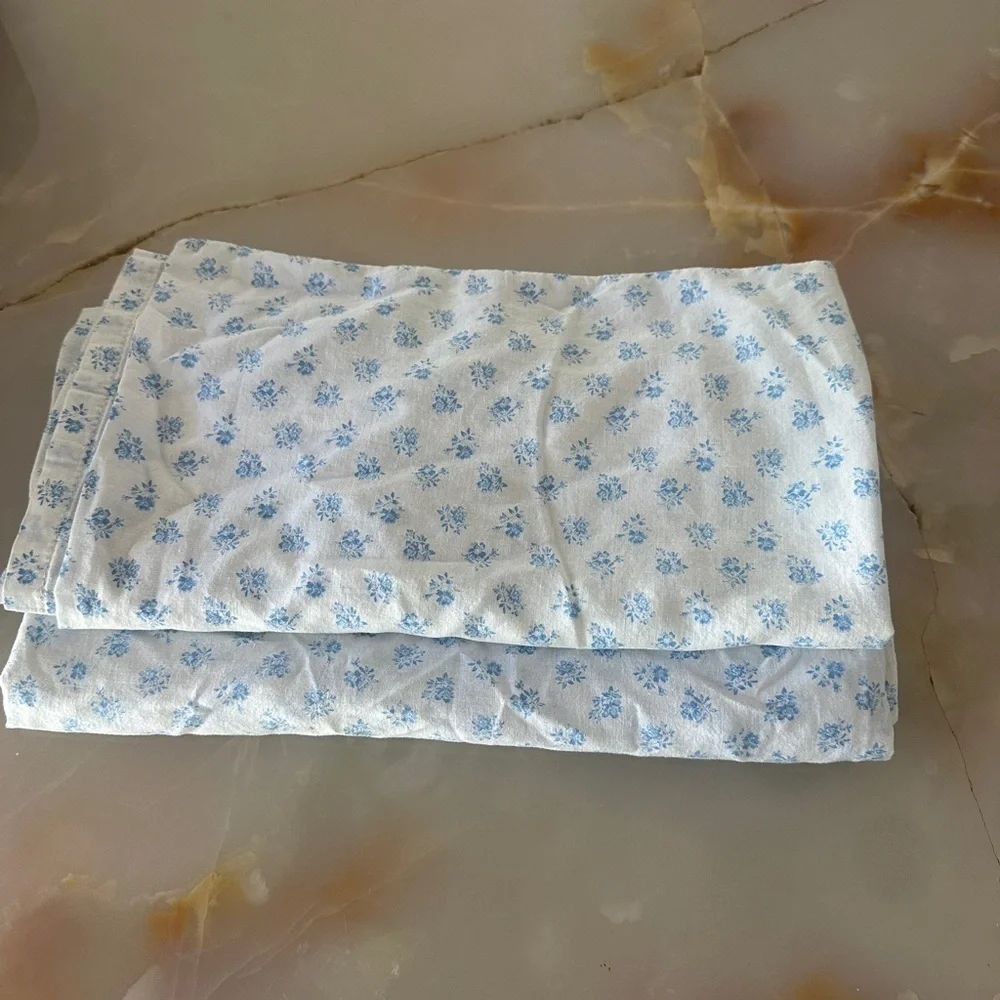 Set of 2 Vintage Floral Blue and White pillow Loveshackfancy fancy style